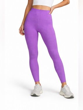 Athleta Elation Rib Tight Leggings Pink High Rise Stretch Yoga Women L